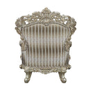 Sorina Chair w/2 Pillows, Velvet, Fabric & Antique Gold Finish Acme