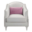Kasa Chair w/Pillow, Beige Linen & Champagne Finish Acme