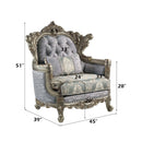 Miliani Chair w/Pillow, Fabric & Antique Bronze Finish Acme