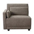 Rylie Modular - Left Facing Chair w/3 Pillows, Brown Linen Acme