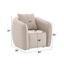 Keith Chair w/Pillow, Beige Chenille Acme
