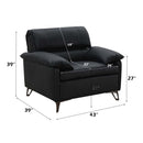 Eilene Chair, Black Top Grain Leather Acme