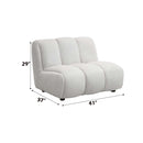 Manilla Armless Chair, Ivory White Linen Acme