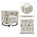 Darya Chair w/Swivel, Beige Pattern Fabric Acme