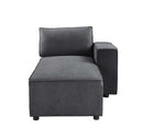 Silvester Modular - Chaise w/2 Pillows, Gray Fabric Acme