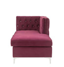 Jaszira Modular - Chaise, Burgundy Velvet Acme