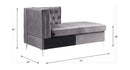 Jaszira Modular - Chaise, Gray Velvet Acme