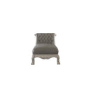 Dresden Chaise w/Pillow, Namibia Faux Leather & Vintage Bone White Finish Acme