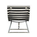 Qortini Chaise, White Teddy Sherpa & Stainless Steel Acme