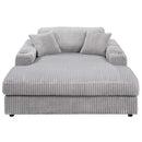 Hilde Chaise w/2 Pillows, Light Gray Corduroy Acme