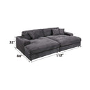 Hilde Chaise w/2 Pillows, Dark Gray Corduroy Acme