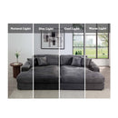 Hilde Chaise w/2 Pillows, Dark Gray Corduroy Acme