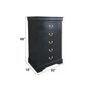 Louis Philippe III 5 Storage Drawers Chest, Black Finish Acme