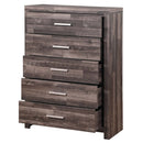 Juniper 5 Storage Drawers Chest, Dark Oak Finish Acme