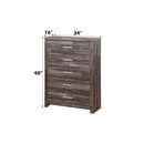 Juniper 5 Storage Drawers Chest, Dark Oak Finish Acme