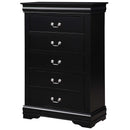 Louis Philippe 5 Storage Drawers Chest, Black Finish Acme