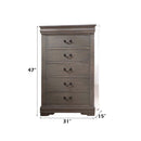 Louis Philippe 5 Storage Drawers Chest, Antique Gray Finish Acme
