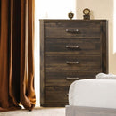 Elettra 5 Storage Drawers Chest, Rustic Walnut Finish Acme