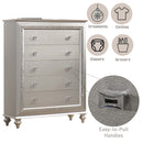 Kaitlyn 5 Storage Drawers Chest, Champagne Finish Acme