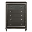 Kaitlyn 5 Storage Drawers Chest, Metallic Gray Finish Acme