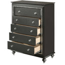 Kaitlyn 5 Storage Drawers Chest, Metallic Gray Finish Acme