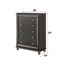 Kaitlyn 5 Storage Drawers Chest, Metallic Gray Finish Acme
