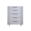Aromas w/Side Storage 5 Storage Drawers Chest, White Oak Finish Acme
