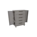 Aromas w/Side Storage 5 Storage Drawers Chest, White Oak Finish Acme