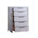 Aromas w/Side Storage 5 Storage Drawers Chest, White Oak Finish Acme