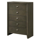 Ilana 5 Storage Drawers Chest, Gray Finish Acme