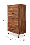 Deoss 5 Storage Drawers Chest, Walnut Finish Acme