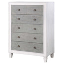 Katia 6 Storage Drawers Chest, Rustic Gray & Weathered White Finish Acme