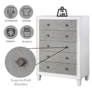 Katia 6 Storage Drawers Chest, Rustic Gray & Weathered White Finish Acme