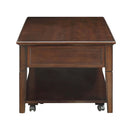 Malachi Rectangular Leg Table w/Lift Top (Faux Drawer) , Walnut Finish Acme