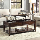Malachi Rectangular Leg Table w/Lift Top (Faux Drawer) , Walnut Finish Acme