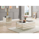 Dominic Rectangular Coffee Table , Mirrored Acme