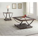 Isiah Square Table w/Shelf , Clear Glass & Black Nickel Finish Acme