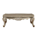 Ranita Rectangular Coffee Table , Marble Top & Champagne Finish Acme