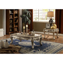 Ranita Rectangular Coffee Table , Marble Top & Champagne Finish Acme