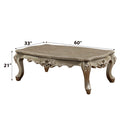 Ranita Rectangular Coffee Table , Marble Top & Champagne Finish Acme