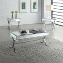Yuri Rectangular Table (No Storage) , Mirrored & Chrome Finish Acme
