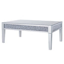 Noralie Rectangular Coffee Table , Mirrored & Faux Diamonds Acme