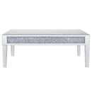 Noralie Rectangular Coffee Table , Mirrored & Faux Diamonds Acme