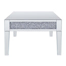 Noralie Rectangular Coffee Table , Mirrored & Faux Diamonds Acme
