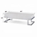 Calnan Rectangular Table w/Storage w/Lift Top, White & Chrome Finish Acme