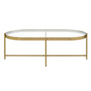 Charrot Oval Table Top , Clear Glass Top & Gold Finish Acme