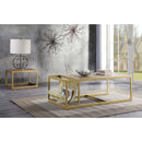 Genevieve Rectangular Coffee Table , Retro Brown Top Grain Leather Acme