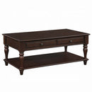 Farrel Rectangular Leg Table w/Lift Top & Bottom Shelf, Walnut Acme