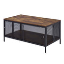 Winam Foldable, Rectangular Coffee Table , Antique Oak & Black Finish Acme