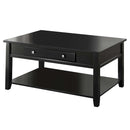 Malachi Rectangular Leg Coffee Table w/Lift Top (Faux Drawer) , Black Finish Acme